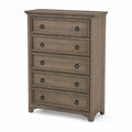 Cassettiera alta in legno massello con 5 cassetti marrone 120x80x40 cm