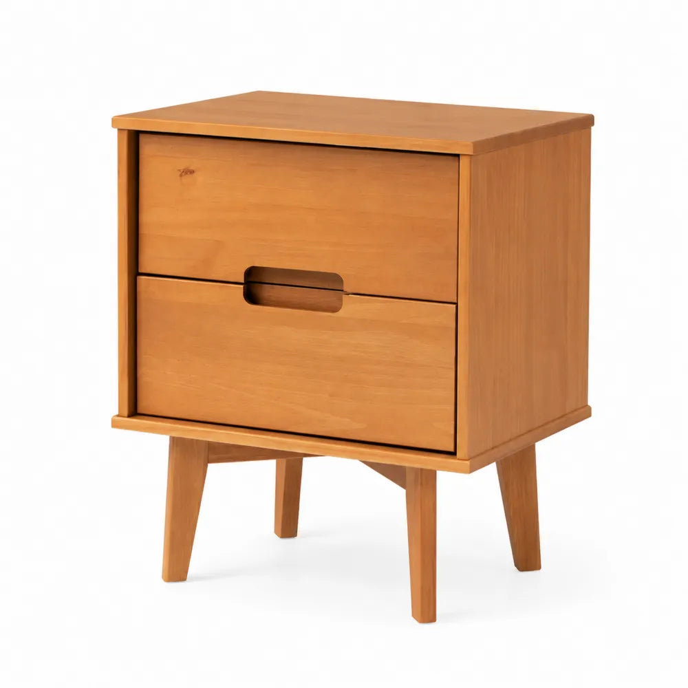 Comodino in legno con due cassetti 60x40x35 cm