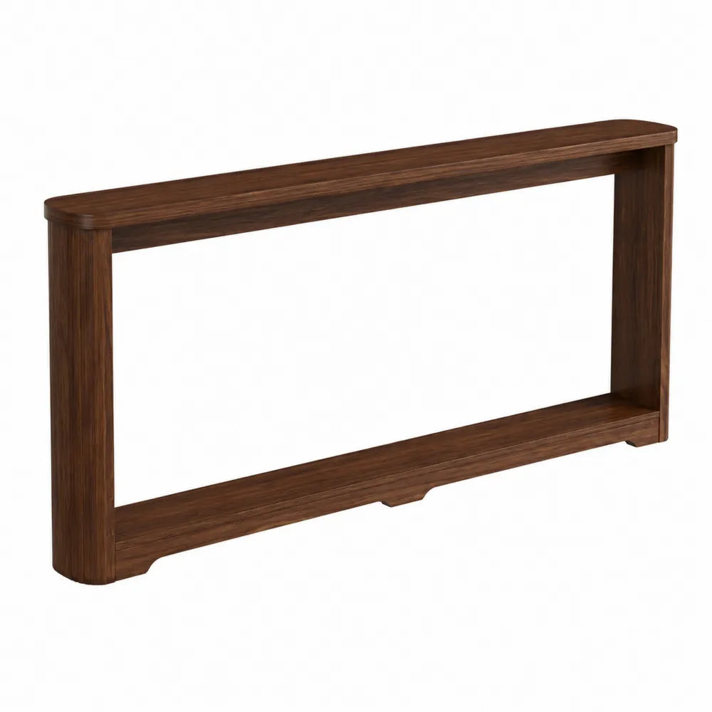 Consolle rettangolare in legno massello marrone scuro 120x30x75 cm