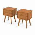 Set di 2 comodini in legno con 2 cassetti color Rovere