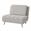 Poltrona Letto Grigio Tessuto Poliestere Gambe in Metallo
