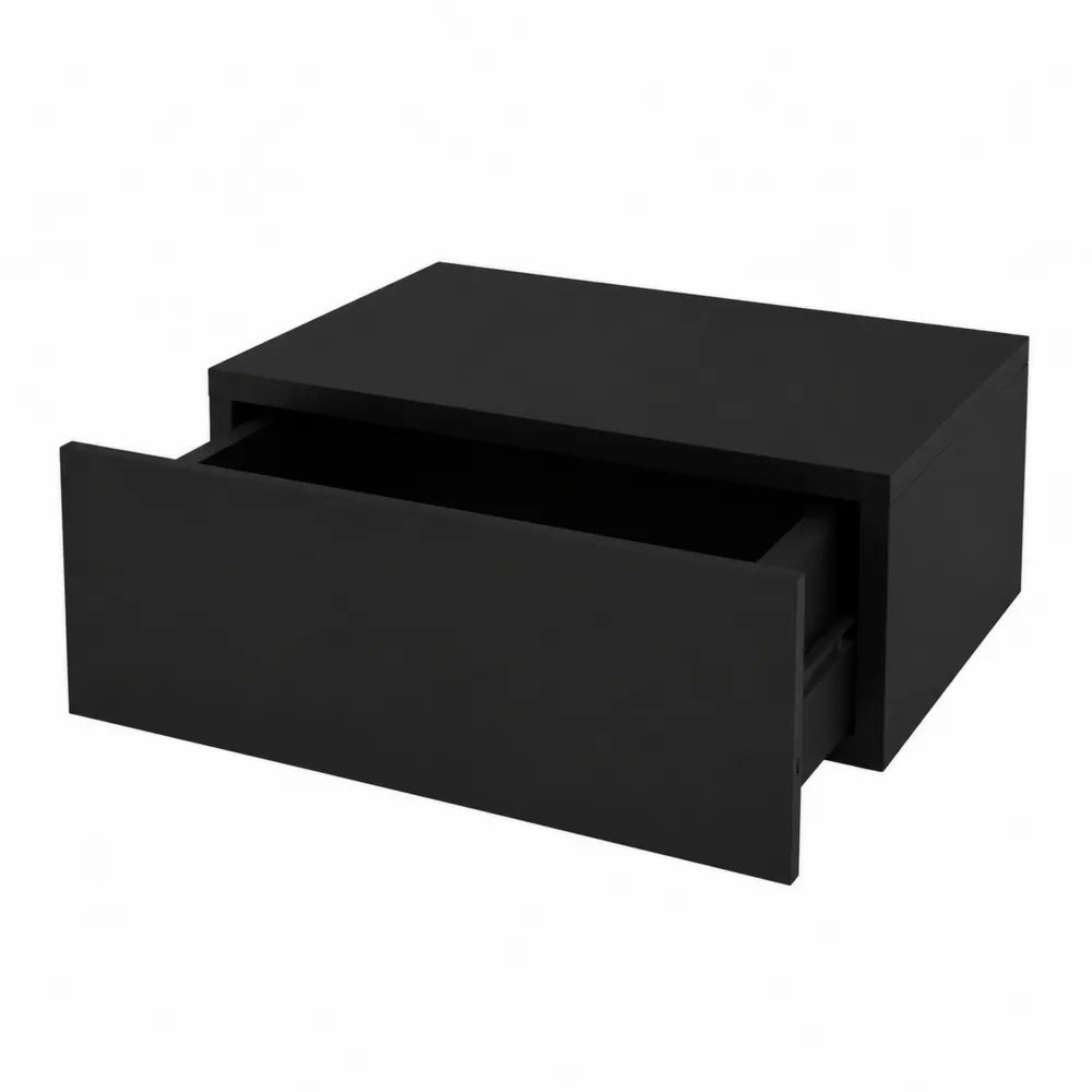 Comodino in Legno Nero 50x30x20 cm