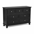 Cassettiera in legno MDF con 7 cassetti, Nero